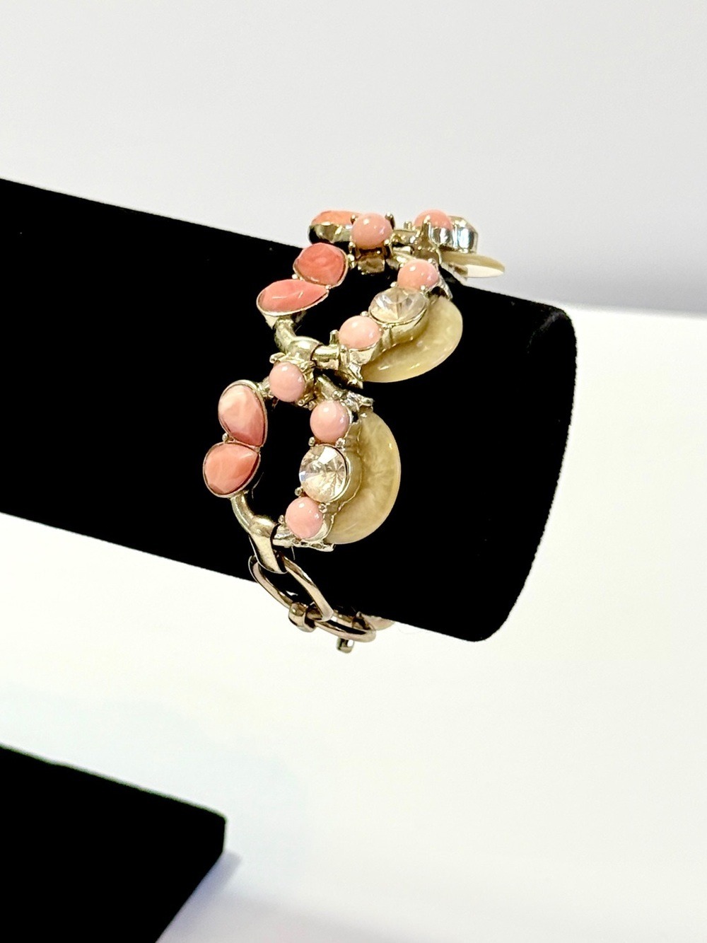 Lee Angel for Neiman Marcus Pink Rhinestone Capri Bracelet Large NIB
